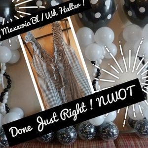 BC BG MAXAZRIA Black/WhiteHalter NWOT